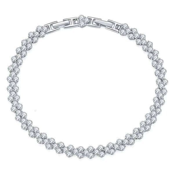 Wholesale Ruizuan 925 Silver Moissanite Bracelet with Clover Inlay Handmade 18K Rhodium Plated Jewelry Necklace