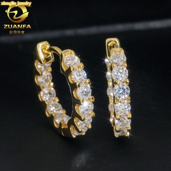 Best-selling personalized trendy earrings S925 silver moissanite classic earrings for men and women jewelry