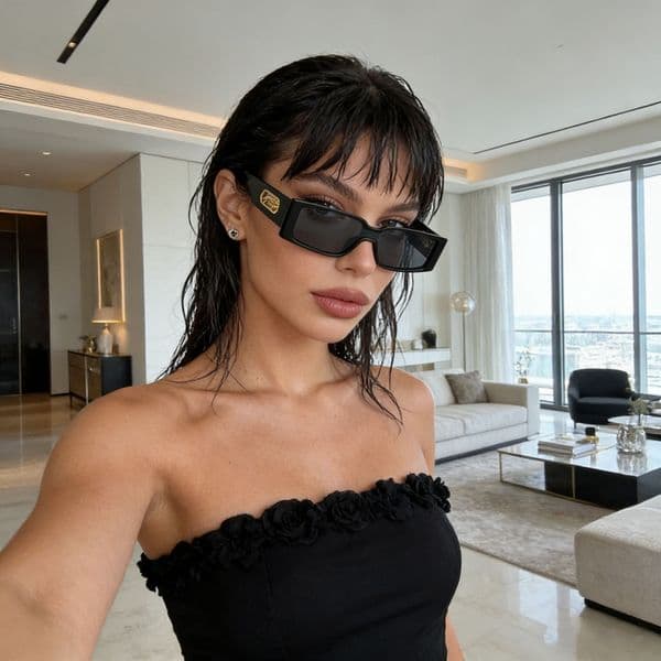 High Quality New European American fashion square small-frame sunglasses for men and women with modern cheetah-decorated temple arms, wholesale