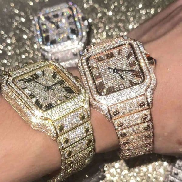 High Quality Hip Hop Luxury Men Mechanical VVS Diamond Iced Out Moissanite Watch