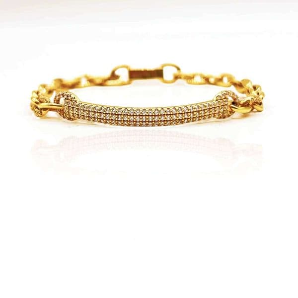 S925 Silver Gold Plated Inlaid Zircon Trendy Wedding Gift Luxurious Heavy Cuban Link Bracelet