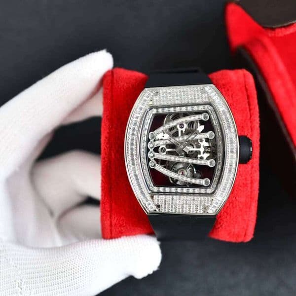 Luxurious Men's Mechanical Watches with Diamond-Set Morganite Fashionable Tourbillon Movement Targeted Luxury and Style