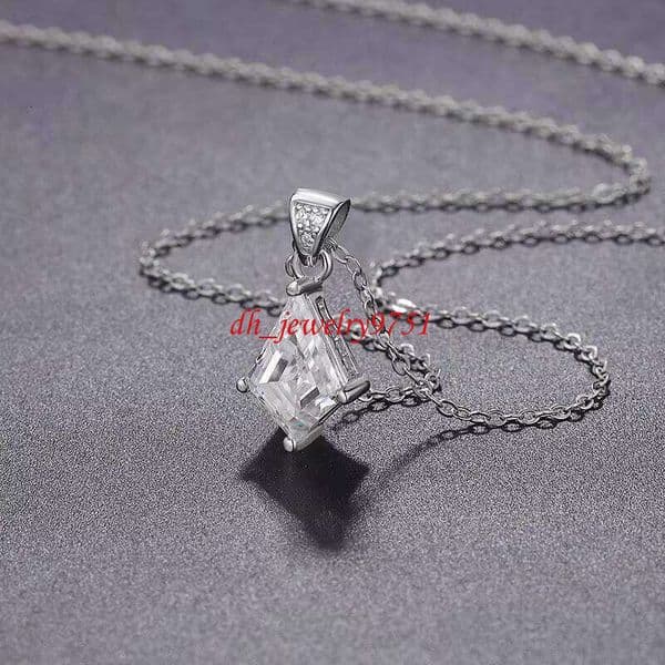 Luxury Sterling Fashion Jewelry Silver 925 Necklace Mossanite Pendant Women Wedding