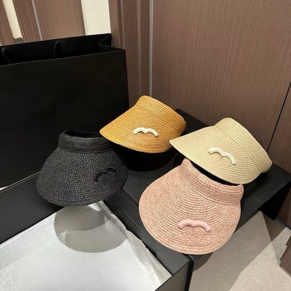 Designer Fashion Straw Sun Visors Hat Empty Top Woman Outdoor Visor Adjustable Casual Luxury Beach Sunhat Baseball Sport Hats Summer