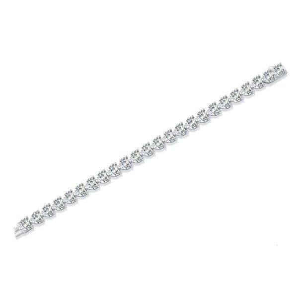 Ruizuan Luxury Jewelry Unisex Trendy Heart Shaped Moissanite Silver 925 Chain Link Bracelet Rhodium Gold Plated Claw Setting