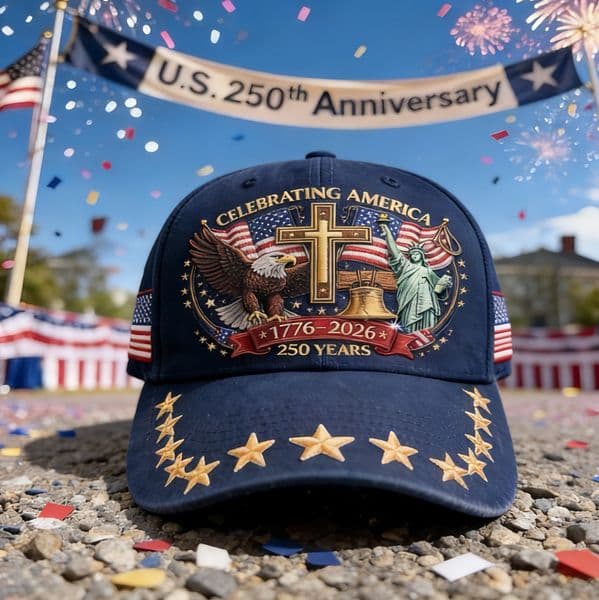 2026 American 250 years Commemorative Baseball Cap Liberty Statue American Eagle Two-Sided Flag Design Summer Ball Caps 3D Printed Support Wholesale