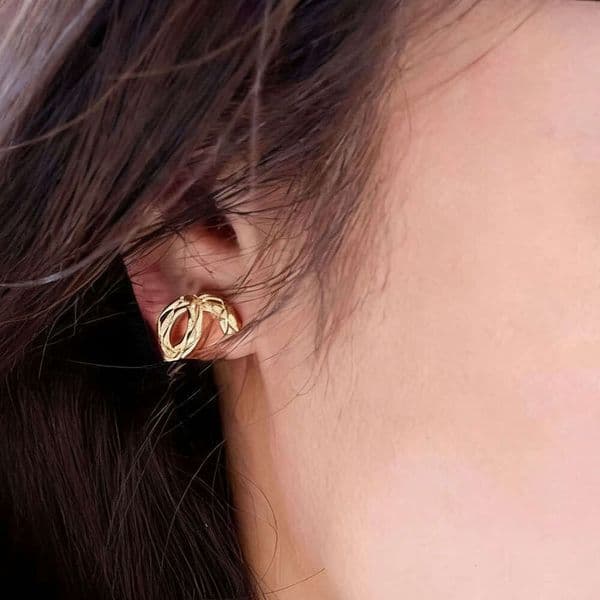 New Style Personalized Diamond-shaped Earrings - Pure Gold Earrings for Fashionable Retro Look - Golden Earrings
