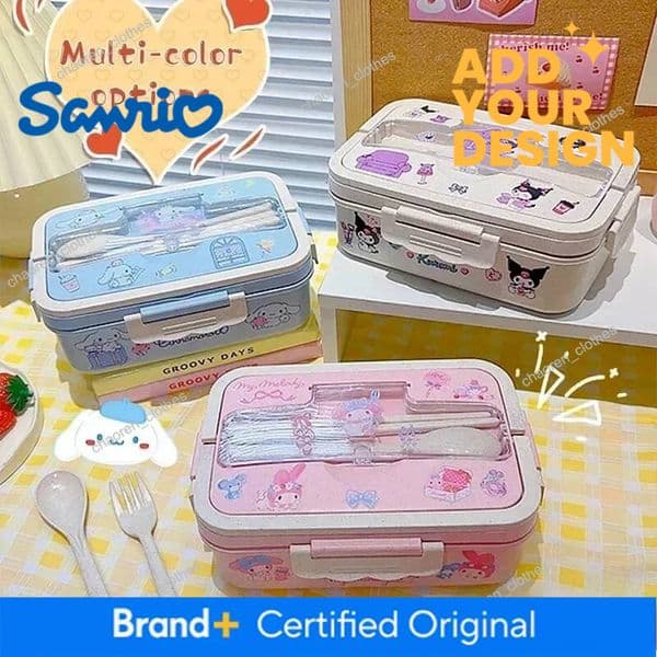Designer Melody Microwave Safe Leakproof Portable Cute Cartoon Bento Student Insulated Lunch Box Christmas Gift