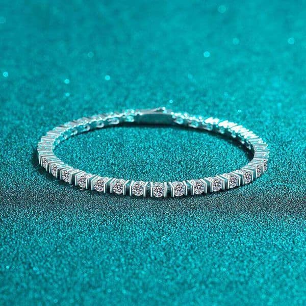New De Yi AZ1138-S S925 Sterling Silver Moissanite Link Chain Bracelet for Women Cross-border Hip-hop Luxury Style