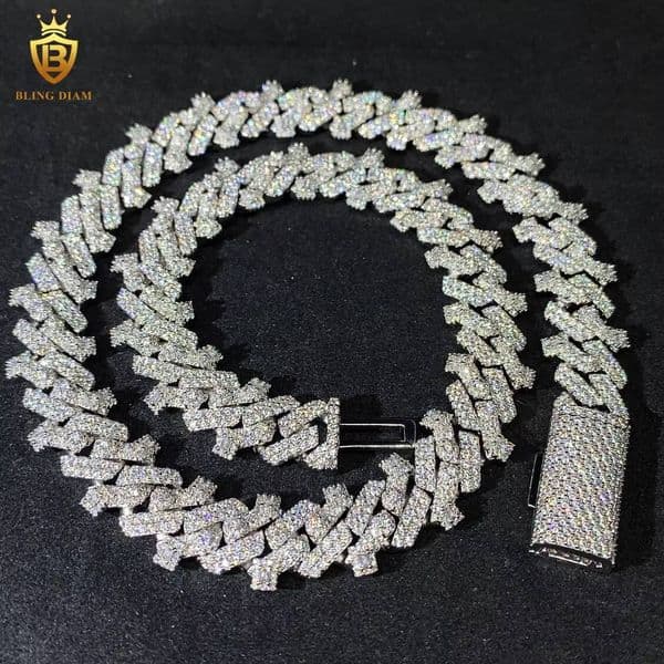 New Design Iced Out 13MM Cuban Chain 925 Silver Moissanite Cuban Link Chain Fashion Chains Necklaces Bracelets Pass Diamond Test