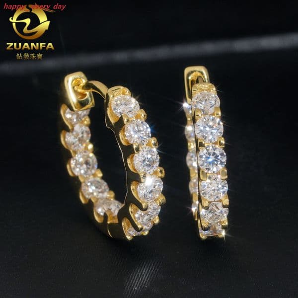 Best-selling personalized trendy earrings S925 silver moissanite classic earrings for men and women jewelry