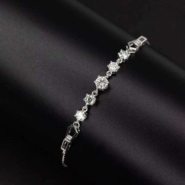 Fashion Platinum Plated VVS Moissanite Diamond Women Bracelet