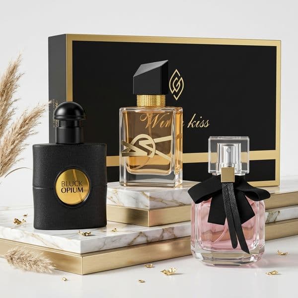 Elegant Womens Fragrance Trio - Luxurious Herbaceous Bloom Bouquet Packaged with Care