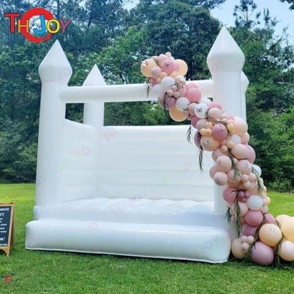 Free delivery Full PVC Inflatable Wedding Bounce Castle Jumping Bed Bouncy House jumper white bouncer house For Fun Inside Outdoor