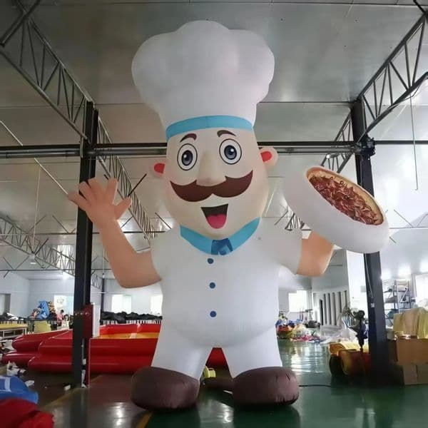 Outdoor activities Advertising model inflatable chef cook man with pizza,2026 new inflatable chef balloon