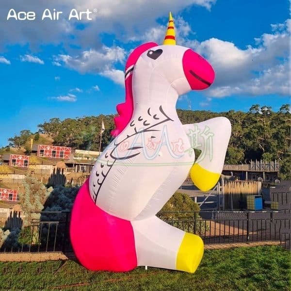 Free delivery Attractive 3/4/5m Outdoor Inflatable Unicorn Mascot Model Giant Air Blown Animal For Advertising