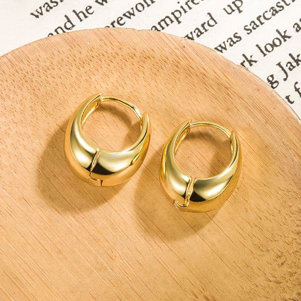 Free shipping Cross-border an n polished brass gold-plated niche high-end earrings, fashionable simple, elegant women's earrings in a cool and minimalist style