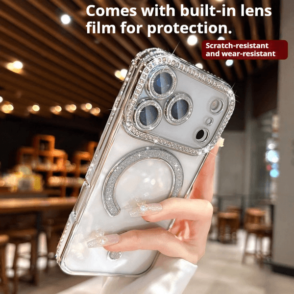 Luxury Diamond Magnetic Clear Case Bling Camera Lens Protector Shockproof Cover