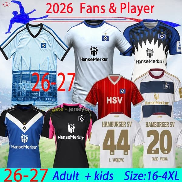 Special 2026 Hamburg SV VAGNOMAN ONANA Retro 83 84 Away Jersey LEIBOLD REIS DUDZIAK 26 27 HSV Mens Childrens kit Set Football Shirt Uniforms