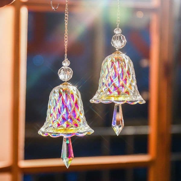 Rainbow crystal wind chime window pendant bell glass pendant sunshine catcher Christmas decoration