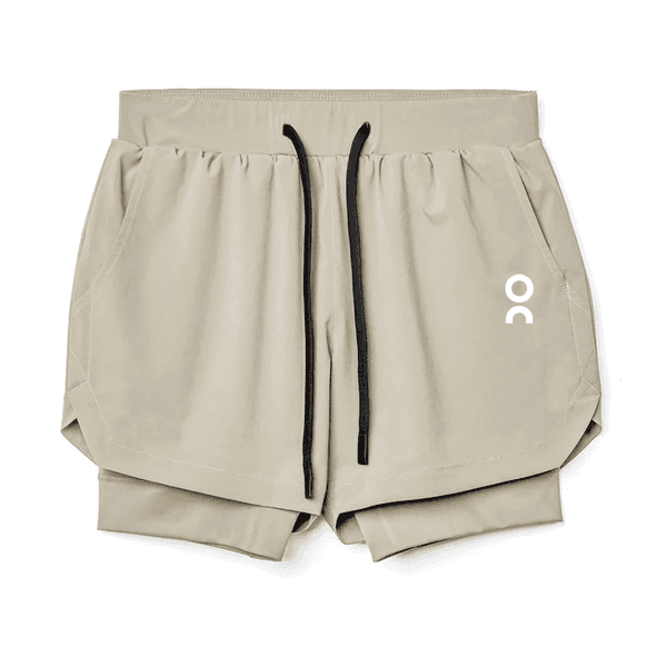 Men's Running Shorts Double layered Fake Two piece Sports Fitness Breathable Basketball Training Running Shorts