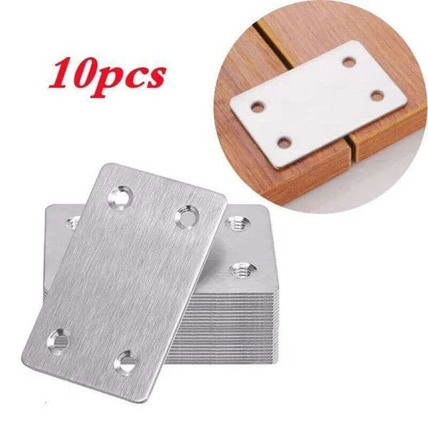 10Pcs Stainless Steel Angle Code Fixing Bracket Iron Plate for Furniture Quick Links