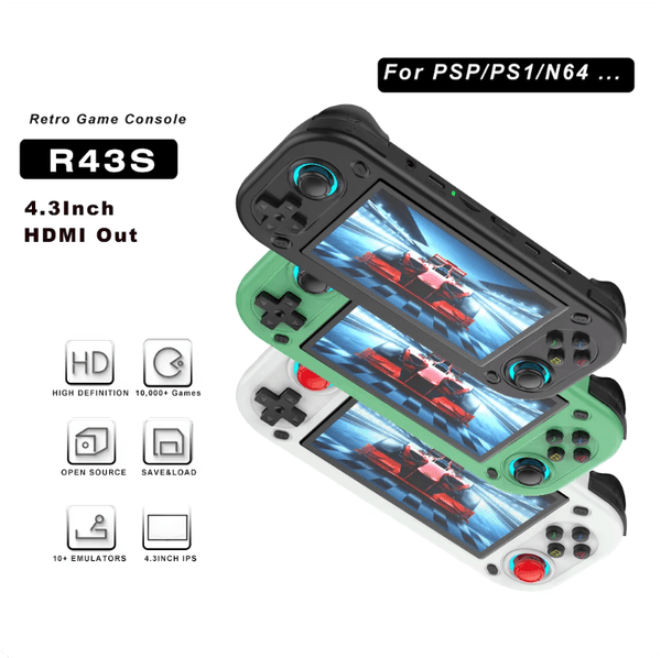 R43S Retro Handheld Video Game Console Open Source Linux System 4.3Inch IPS Screen Portable Pocket Video Gaming Player Xmas Gift