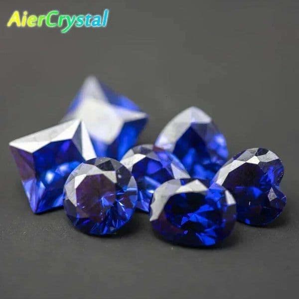 Sapphire Loose Gemstone Jewelry Diy Blue Gem Stone of Jewellery Necklace Ring Perfect Circle DIY Inlaid