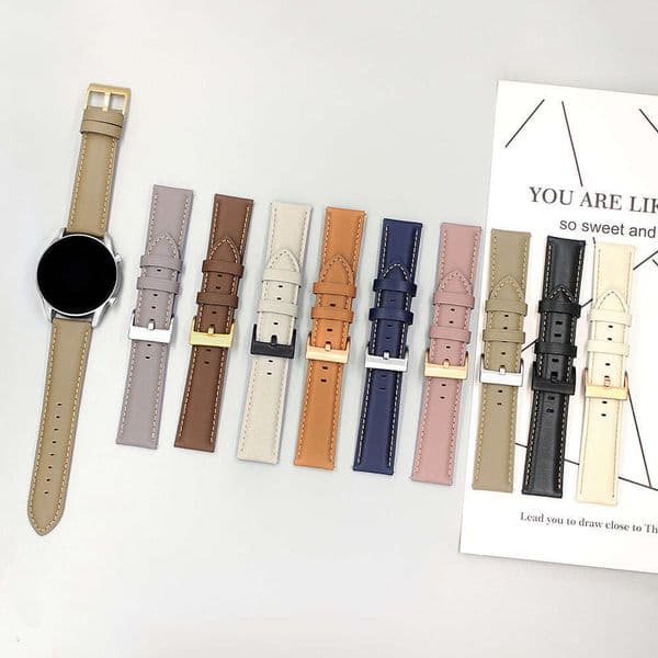 Suitable for Huawei Band GT6/GT5/4/3/2/Watch5 Genuine Leather 22mm/18mm/20mm Universal Watch Strap