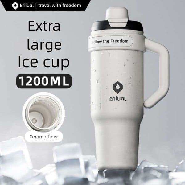 Cross-Border Giant Ice 25 High-Value Men's Insulated Large Capacity Ceramic Inner Liner Car Water Cold-Keeping Cup
