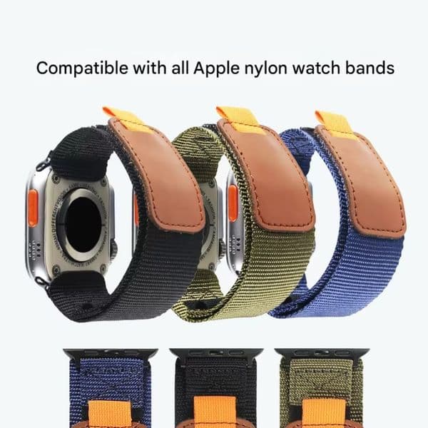 High Quality Nylon Loop Sport Watch Band for Apple Watch 11/10/9/8/7/Ultra 2 38/40/41/42/44/45/46/49mm Adjustable Hook And Loop Replacement Strap Custom Logo