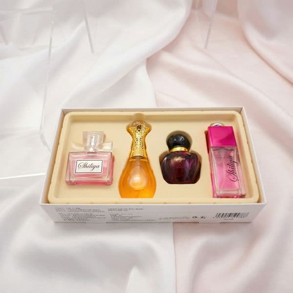 Charming Ladies' Four-Piece Perfume Kit: Lasting Essence Ideal Present