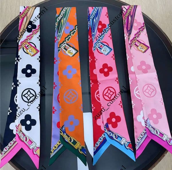 Classic Personality Design Womens Headband Fashion Bag Scarfs Designer Scarf For Women Hair Thin Scarves Neck Tie 20Style With Box 120*8Cm