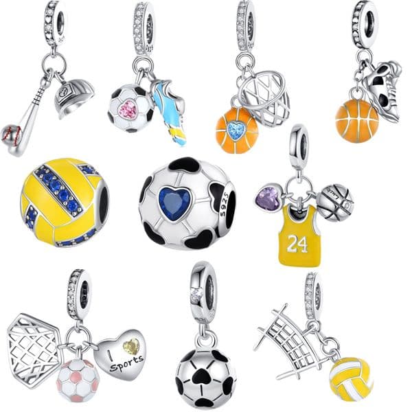 925 Sterling Silver Sport Charms Ball Beads Graduation pendant Fit Original Bracelet For Women DIY Jewelry Hot Love Gift School