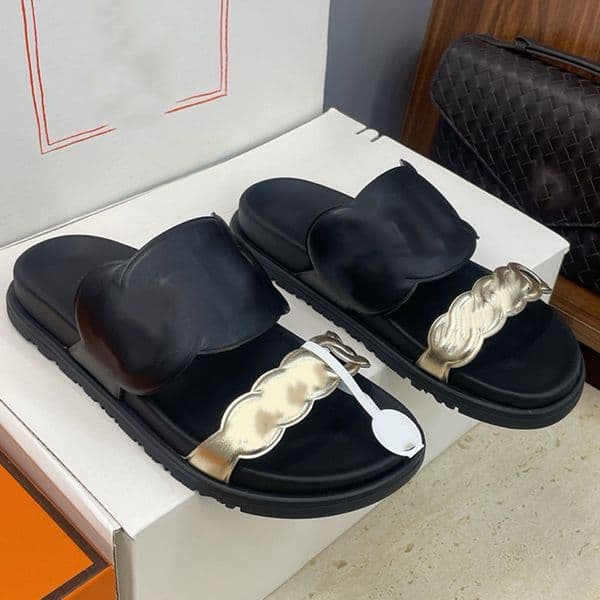 Designer Extra Sandal Womens Summer Splice Slippers H2211 Ladies Leisure Vacation Beach Shoes Rubber Outsole Sizes 35 41