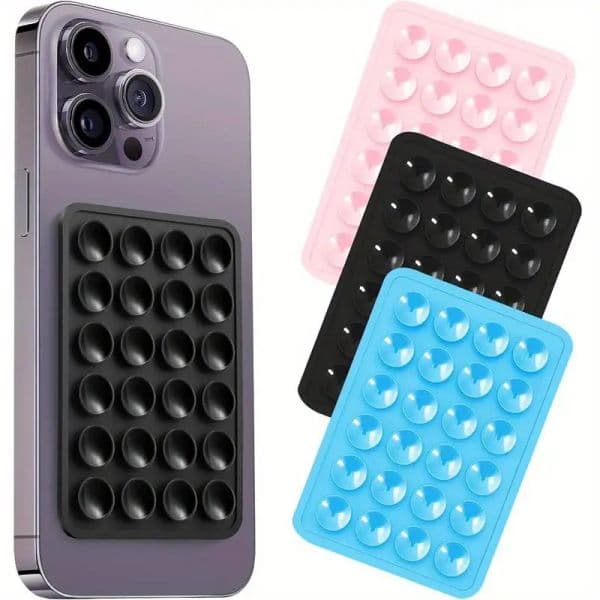 Silicone Phone Holder Mat Multifunctional Suction Cup Wall Stand Square Anti-Slip Single-Sided Case Mount Back Sticker