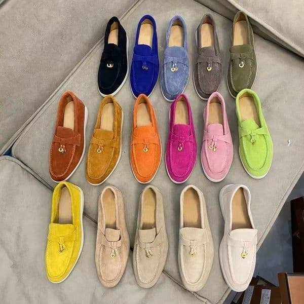 Lor Designer Shoes Luxury Suede Loafers Metal Buckle 5cm Hidden Heel Comfort Slip-On Shoes for Men Women Handcrafted Traditional Italy Art Casual Flats Plus Size 35-46