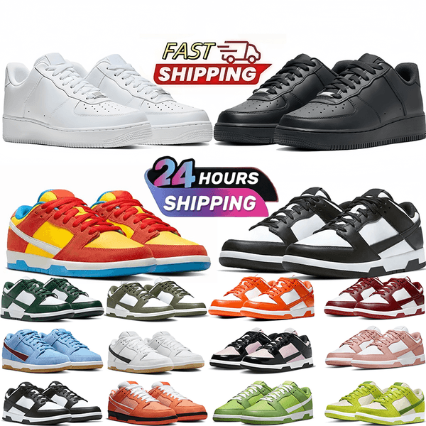 Designer one casual shoes af1s men women sneakers black white black white panda shadow grey outdoor sneakers 36-45