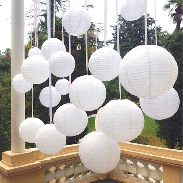 1Pcs 4'' 6" 8" 10"12" 14" 16" Chinese Lanterns Round Paper Ball Lamps Wedding Party Lampion Decor DIY Hanging Lantern