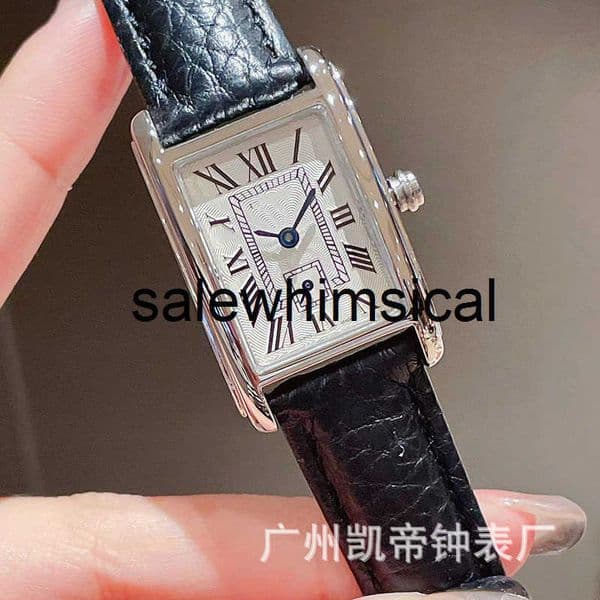 Brand C Designer watch Langjia Dai Zhuowina womens quartz watch fashionable diamond-encrusted ladies watch with square leather strap