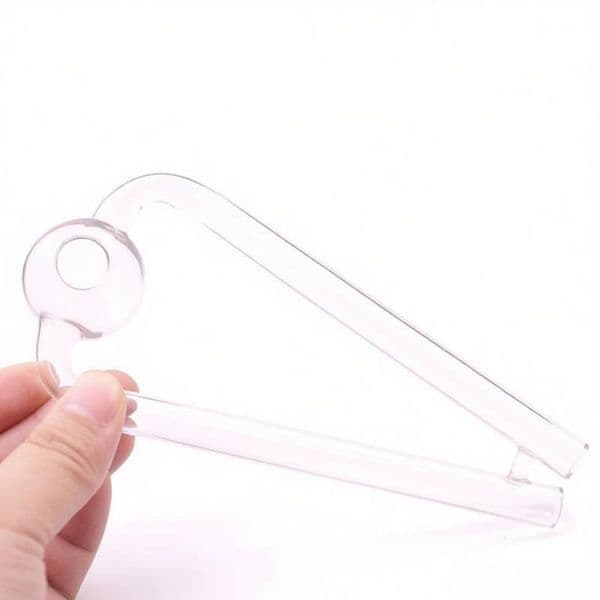 14CM Creative Newest Ladder shape Thick Heady Clear Glass Oil Burner Smoking Pipe Hand Tube pipes With 30mm Head Smoking banger Bowl