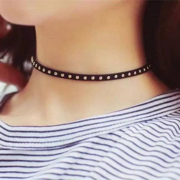 Cute Fashion Bohemian Personality Rivets Hot Nail Fender Collar Statement Choker Necklace Gargantilha Collares