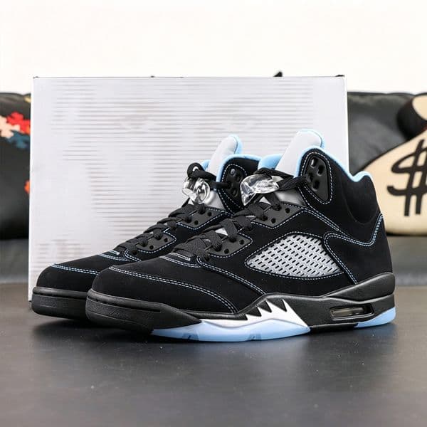 With Original Box OG 5 5s Black University Blue LJR HUPU Basketball Shoes V Trainers Top Level Sneakers Available Size Eu 40-475