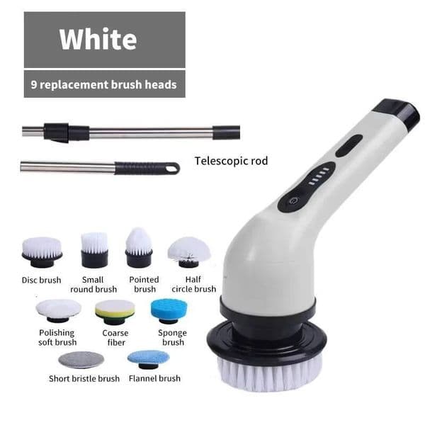9-in-1 Brush Spin Scrubber Electric Tools Parlour Kitchen Bathroom Cleaning Gadgets