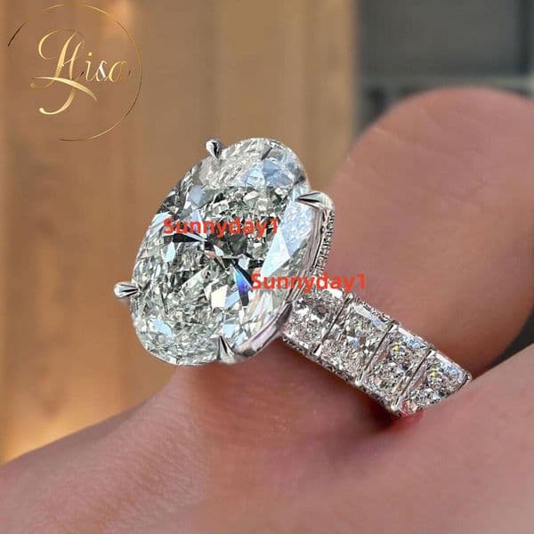 IGI Certified Oval Lab Grown Diamond Engagement Ring Custom CVD HTHP Gold Made Created Diamond Radiant Pave Ring Women Jewelry