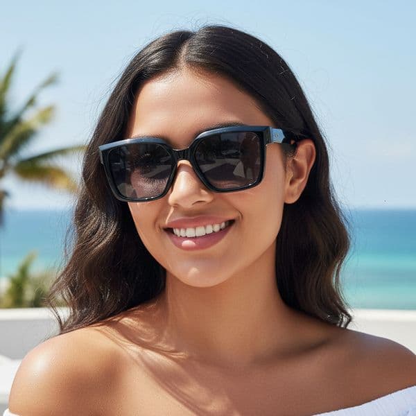 Fashionable Korean-style new personalized square sunglasses for both men and women, vintage street style versatile sunglasses, natural look glasses
