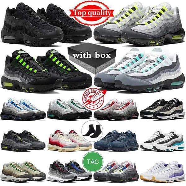 With high quality 95 Men Women Running Shoes 95s Sneak Ultra Black White Aegean Storm Sequoia Pink Beam Sketch Hyper Turquoise Greedy 3 40 Neon