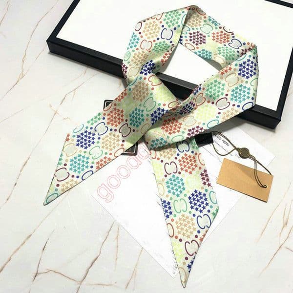 Hairband Handbag Scarf Headbands Women Silk Scraves Bande a cheveux Echarpe Femme Hiver Foulard En Cachemire Pour Neck Bow Monogram Confidential Bandeau Hijab 0026