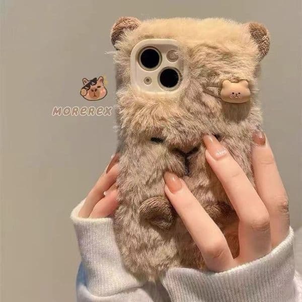 Soft Max Bala Apple phone case plush suitable for iPhone 13 16 14 cute female 12 Capy 15 Pro