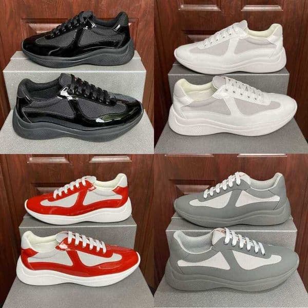Top Quality Americas American Designer Running Cup Sneakers Trainers Men Sports Casual Shoes Women Patent Leather Sneaker EUR 35-47